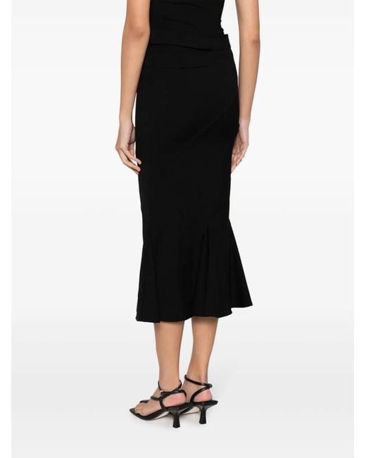 ANDREADAMO Flared Midi-Rok in het Black