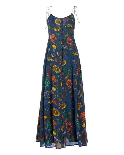 Rosie Assoulin Blue High Garden Maxi Dress