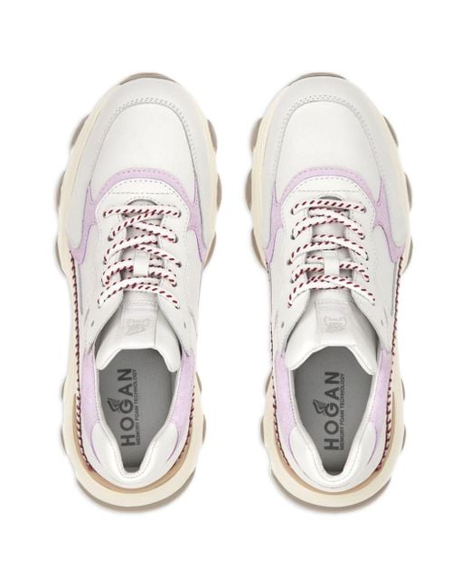 Hogan White Hyperactive Lace-Up Sneakers