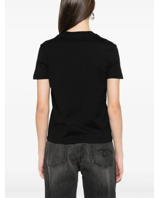 Versace Jeans Couture Black Logo-Print T-Shirt