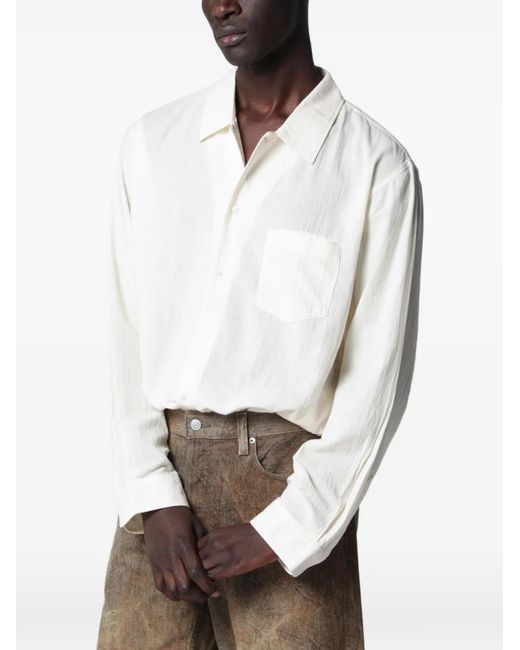 Séfr White Leo Patch-Pocket Shirt for men