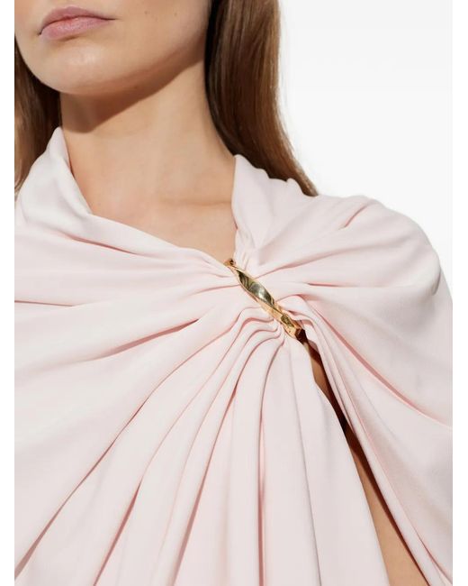 Sportmax White Lacuna Draped-Detail Top