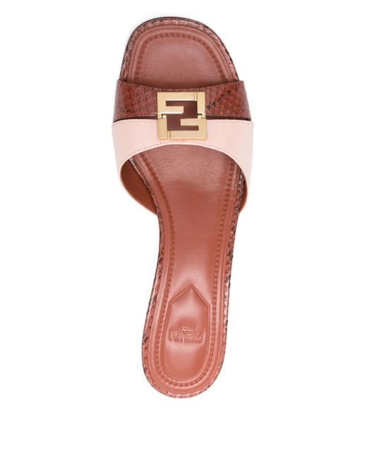 Fendi Pink 65Mm Ffold Heeled Sandals