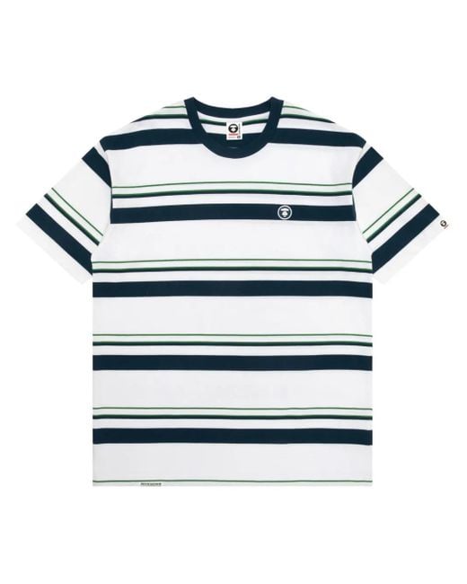 Aape By A Bathing Ape Blue Striped T-Shirt for men