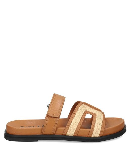 Bibi Lou Brown Leather Flat Sandals