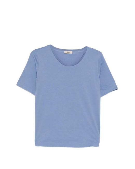 Herno Blue Round-Hem T-Shirt