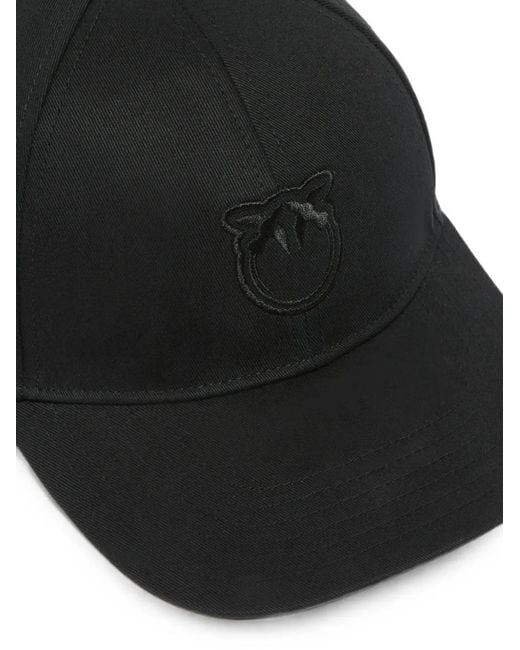 Pinko Black Cap With Peak And Love Birds Logo