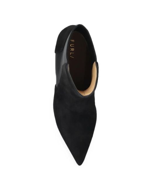 Furla Black Aria Suede-Panelled Ankle Boots