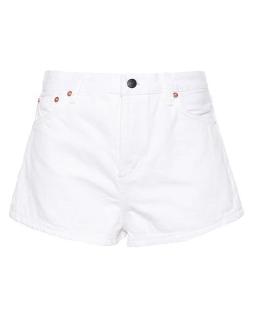 Wardrobe NYC White Mid-rise Denim Mini Shorts