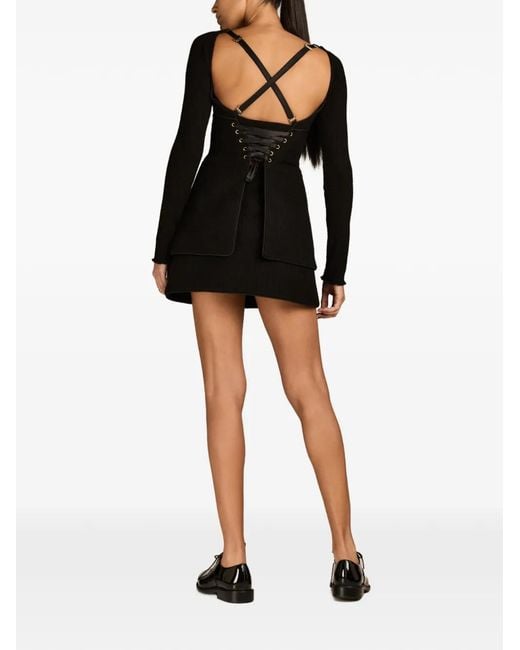 MARK-OFF Black Britt Zip-Up Miniskirt