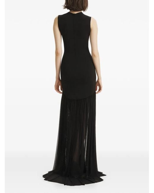 Vestido largo con panel de tul 2310 STUDIO de color Black