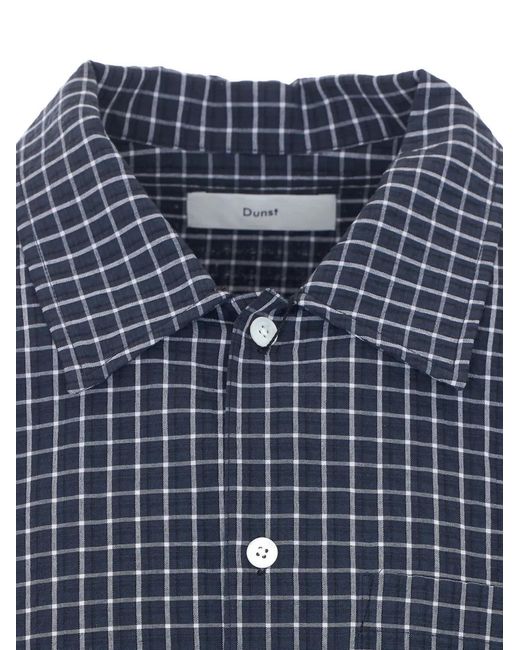 DUNST Blue Holiday Check Shirt