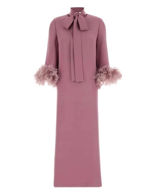 Valentino Garavani Pink Bow-Detail Midi Dress