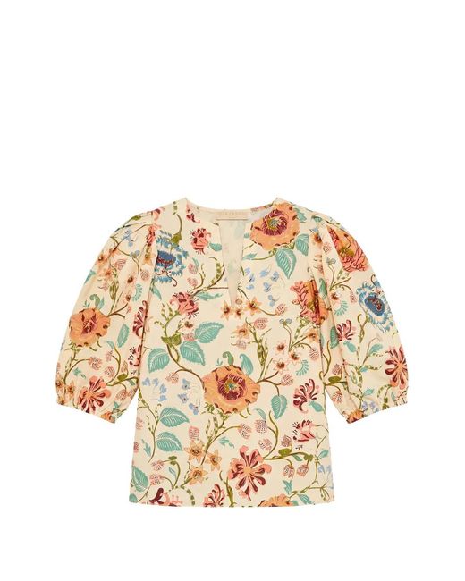Ulla Johnson Metallic Florielle Floral-Print Blouse