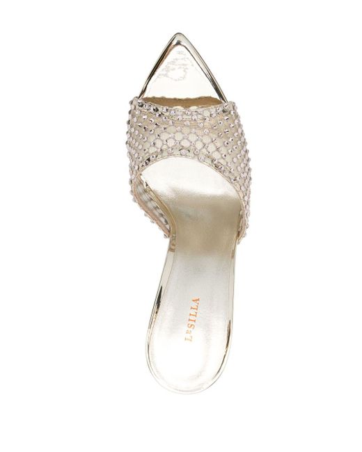 Le Silla Gilda 110mm Crystal Sandals in het White