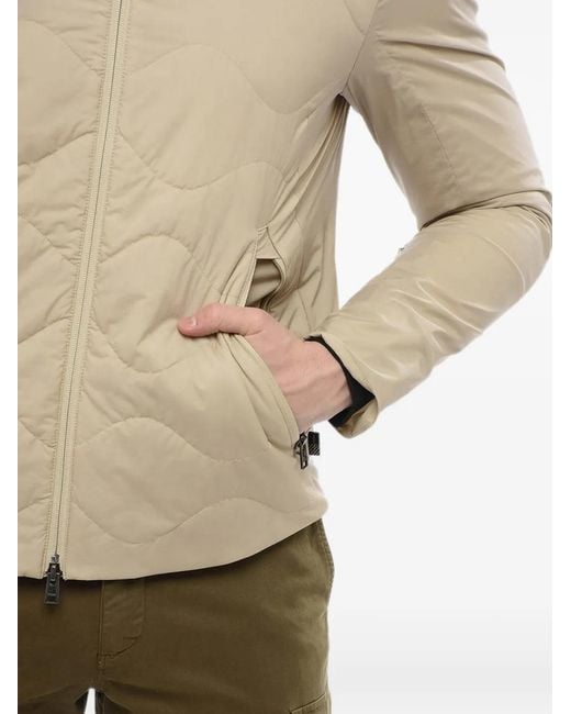 Woolrich Natural Quilted Hooded Jacket for men