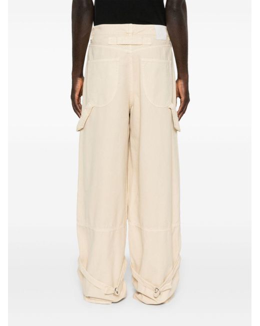 Off-White c/o Virgil Abloh Natural Logo-Patch Canvas Trousers for men