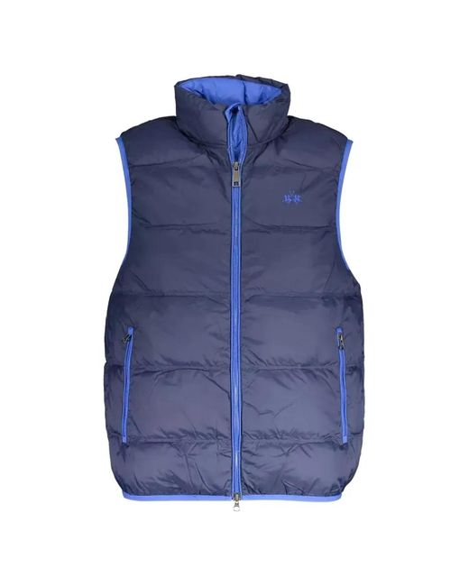La Martina Blue Reversible Quilted Puffer Gilet for men