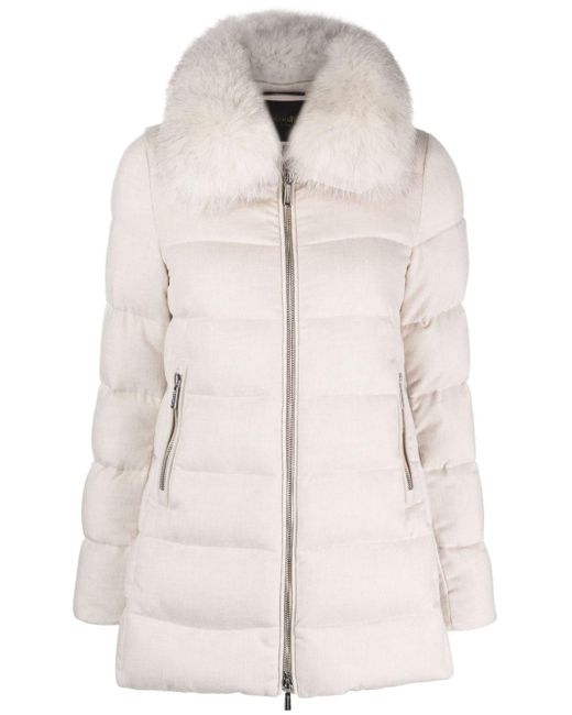 Dorado-Fur-LS9 padded jacket di Moorer in Natural