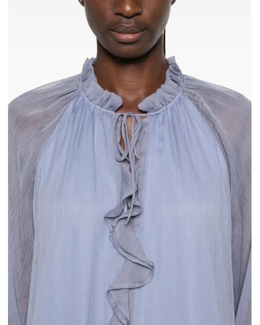 iBlues Blue Ruffled Tiered Mini Dress