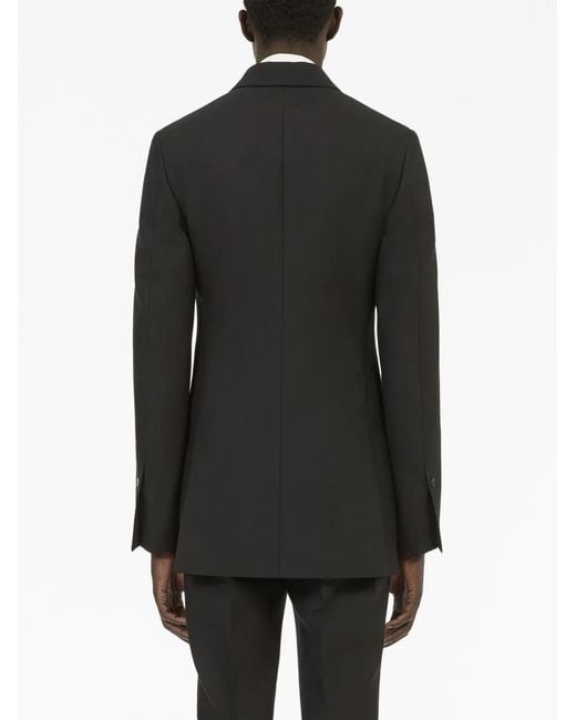Ferragamo Black Double-Breasted Wool Blazer for men