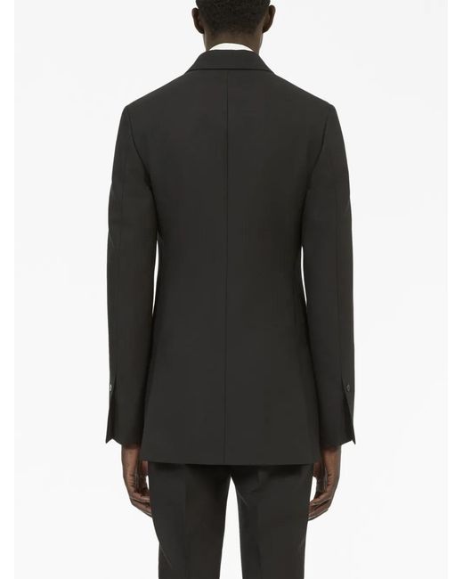Ferragamo Black Double-Breasted Wool Blazer for men