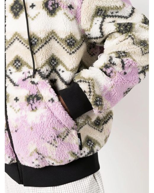 MSGM Pink Geometric Print Hooded Jacket for men