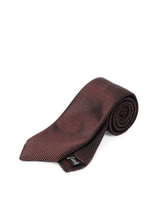 Emporio Armani Brown Jacquard-Weave Tie for men