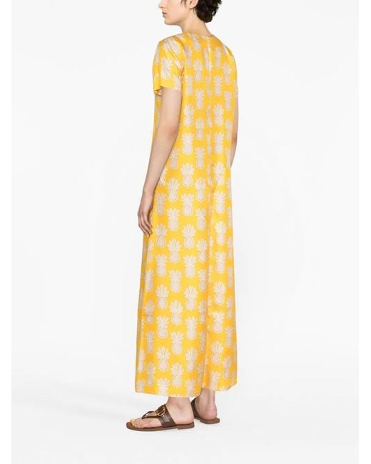LaDoubleJ Metallic Swing Graphic-Print Silk Dress