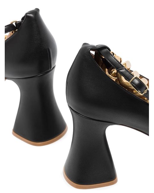 Stella McCartney White Groove Chain-Strap Pumps