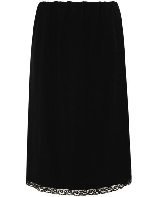 N°21 Black Crepe Midi Skirt