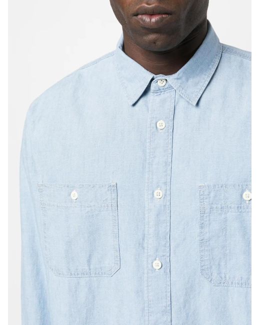 Filson Blue Button-Up Chambray Shirt for men