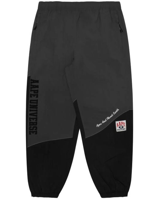 Aape By A Bathing Ape Gray Logo-Print Cargo Trousers for men
