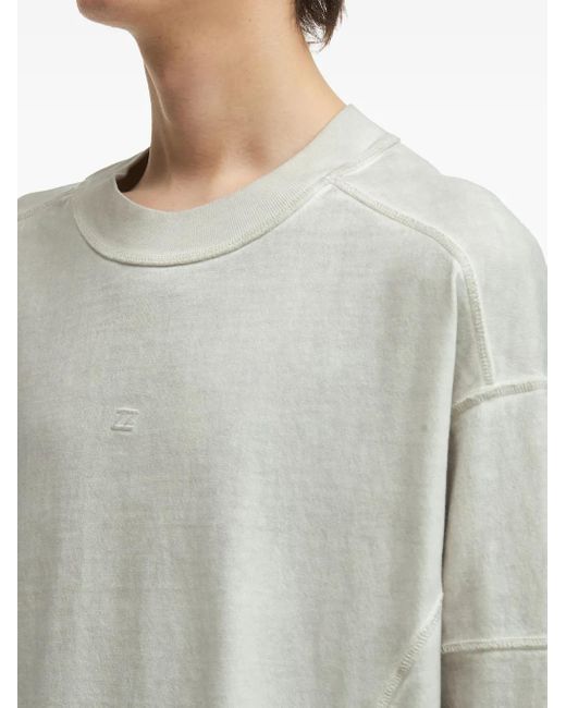 T-Shirt A Maniche Lunghe Con Inserti di Izzue in Gray da Uomo