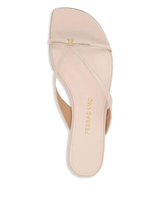 Ferragamo White Mini Bow Flip Flops