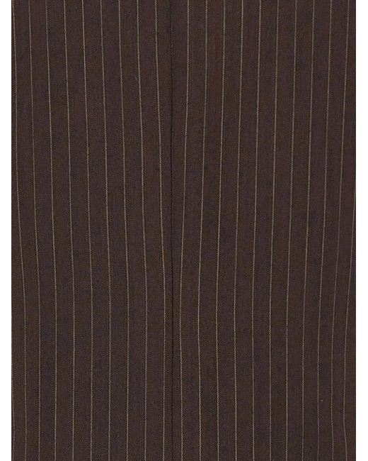 Marella Brown Ranghi Pinstripe Knitted Gilet