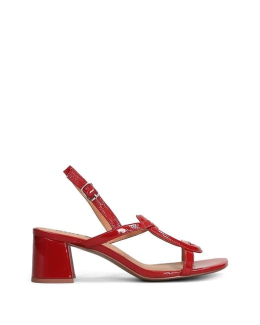 Bibi Lou Red Patent-Finish Cut-Out Sandals