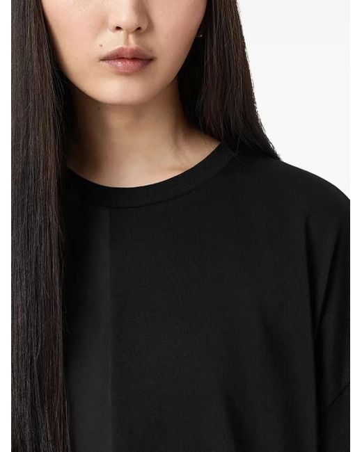 AllSaints Black Lenny Short-Sleeves Lace T-Shirt