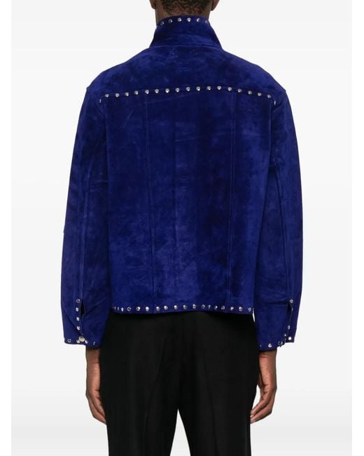 Bode Blue Studded Suede Jacket for men
