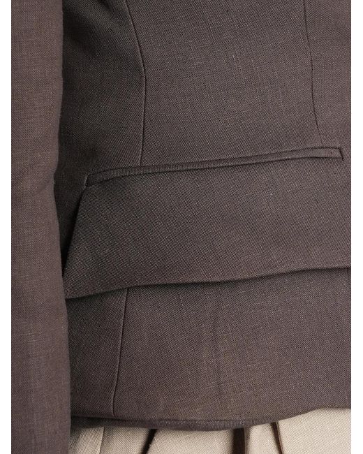 Magda Butrym Gray Double-Breasted Notched-Lapel Jacket