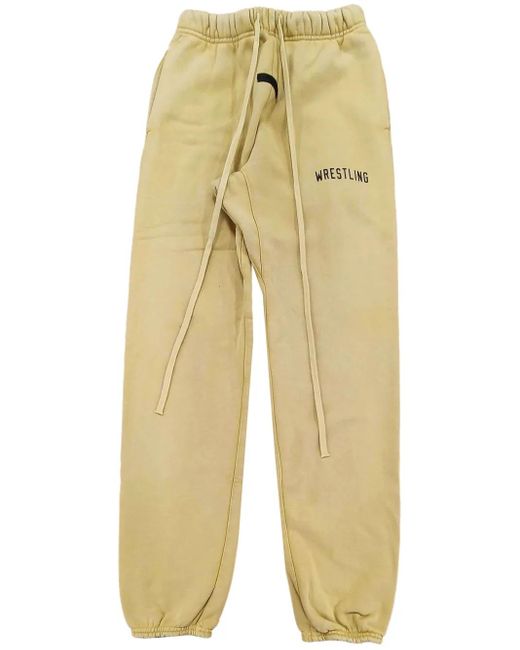 Fear Of God Natural Slogan-Print Track Pants for men