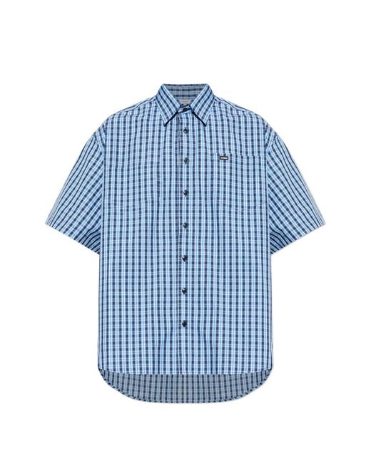 Vetements Blue Check Pocket Shirt for men