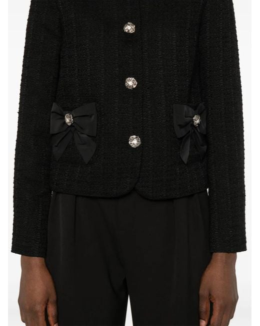 Nissa Black Bow-Detail Jacket