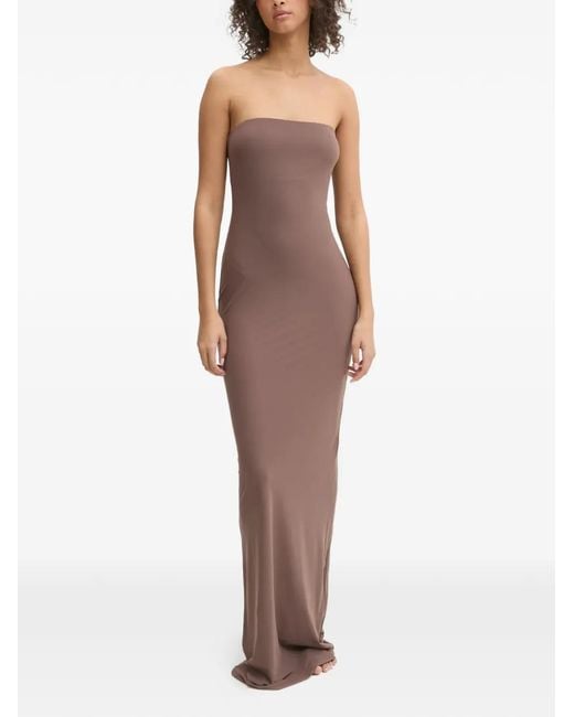 Guess Brown Eveline Strapless Maxi Dress