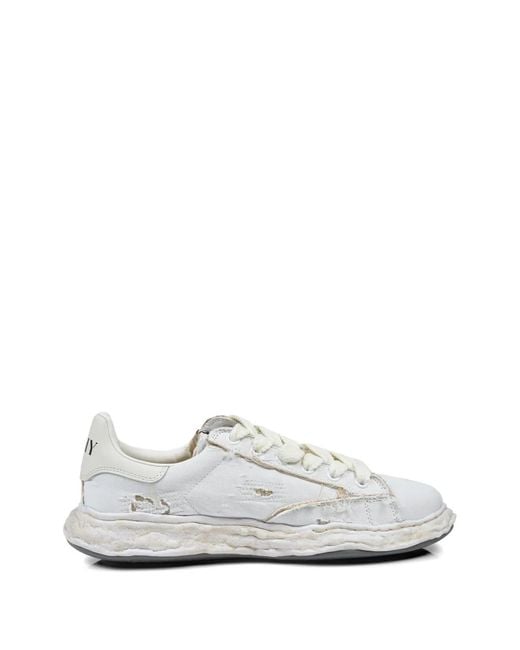 Maison Mihara Yasuhiro White Charles Og Sole Ripped-Canvas Sneakers for men