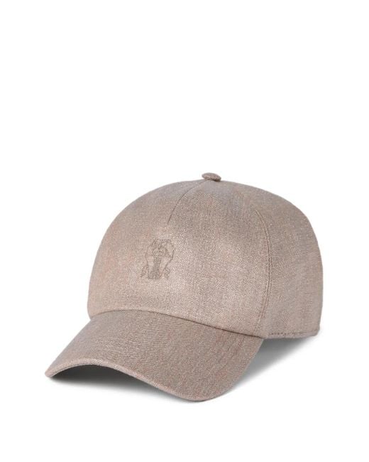 Brunello Cucinelli Gray Baseballkappe Mit Funkelndem Logo