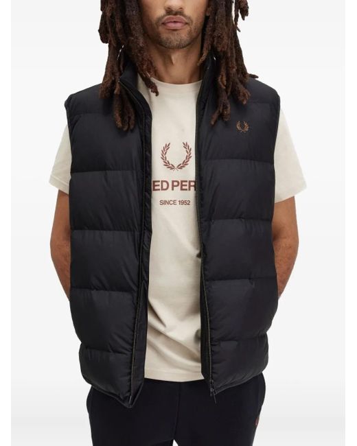 Fred Perry Bodywarmer Met Rits in het Black voor heren