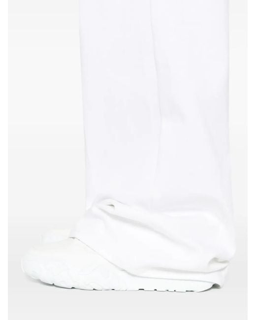McQueen White Brand-patch Wide-leg Mid-rise Stretch-denim Jeans