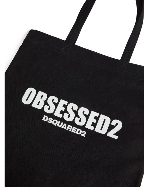 DSquared² Black Canvas Tote Bag for men
