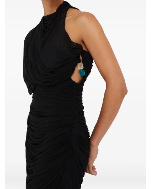 Christopher Esber Black Beach Glass Asymmetric Mini Dress